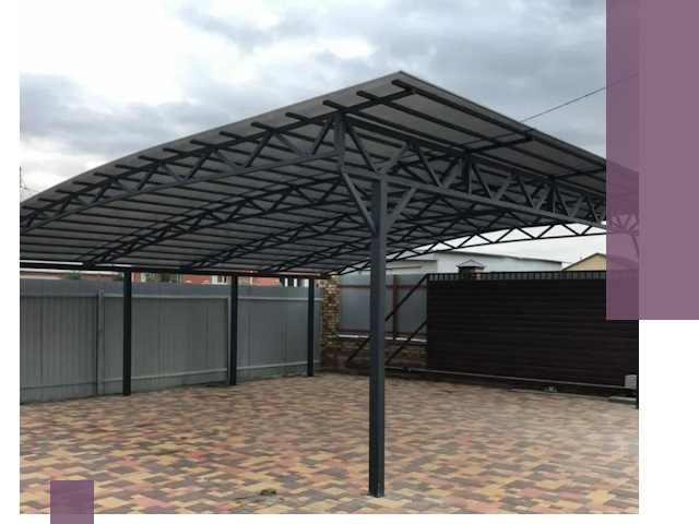 Недорогие навесы под ключ в Камне-на-Оби — изготовление и монтаж