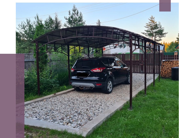 Навесы для автомобиля в Камне-на-Оби от 13043 руб.  | ПРОЛЁТ-Кно
