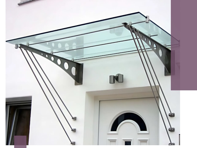 Козырьки над входом под ключ в Камне-на-Оби — изготовление и монтаж