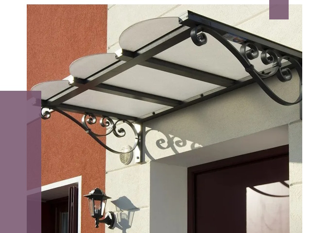 Односкатные козырьки в Камне-на-Оби от 8323 руб.  | ПРОЛЁТ-Кно